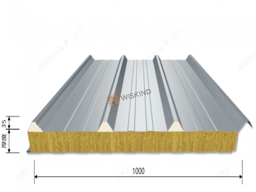 Tấm Sandwich mái tôn Rockwool loại chồng lên nhau